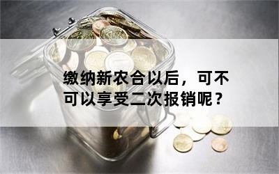缴纳新农合以后，可不可以享受二次报销呢？