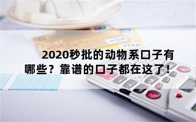 2020秒批的动物系口子有哪些？靠谱的口子都在这了！