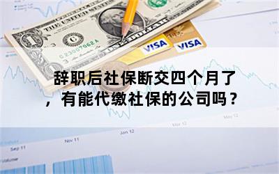 辞职后社保断交四个月了，有能代缴社保的公司吗？