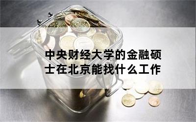 中央财经大学的金融硕士在北京能找什么工作