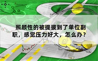 照顾性的被提拔到了单位副职，感觉压力好大，怎么办？