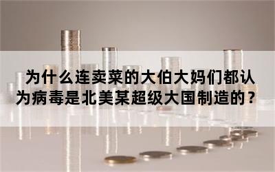 为什么连卖菜的大伯大妈们都认为病毒是北美某超级大国制造的？