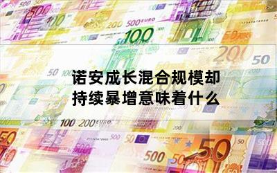 诺安成长混合规模却持续暴增意味着什么