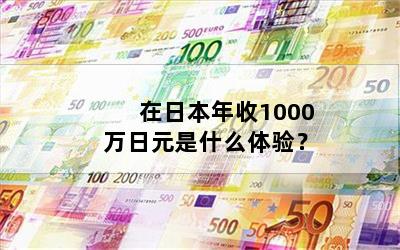 在日本年收1000万日元是什么体验？