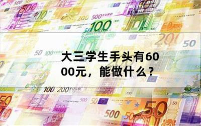 大三学生手头有6000元，能做什么？