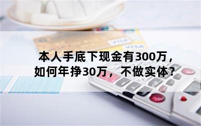 本人手底下现金有300万，如何年挣30万，不做实体？