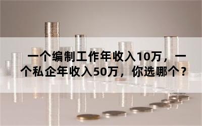 一个编制工作年收入10万，一个私企年收入50万，你选哪个？
