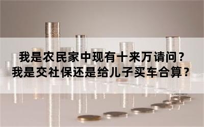 我是农民家中现有十来万请问？我是交社保还是给儿子买车合算？