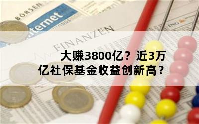大赚3800亿？近3万亿社保基金收益创新高？