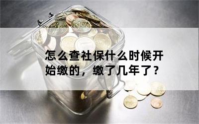 怎么查社保什么时候开始缴的，缴了几年了？