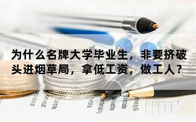 为什么名牌大学毕业生，非要挤破头进烟草局，拿低工资，做工人？