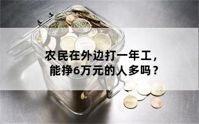 农民在外边打一年工，能挣6万元的人多吗？