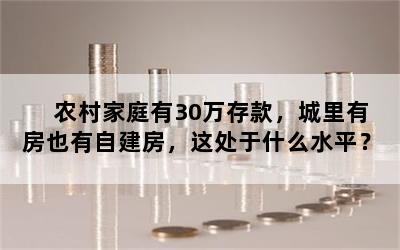 农村家庭有30万存款，城里有房也有自建房，这处于什么水平？