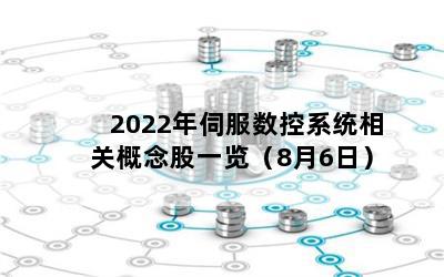 2022年伺服数控系统相关概念股一览（8月6日）