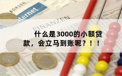 什么是3000的小额贷款，会立马到账呢？！！