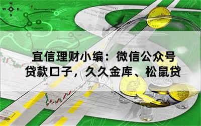 宜信理财小编：微信公众号贷款口子，久久金库、松鼠贷