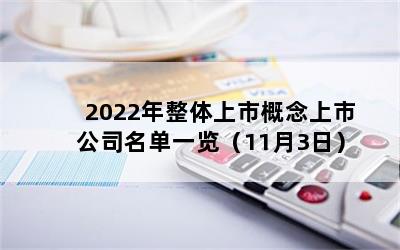 2022年整体上市概念上市公司名单一览（11月3日）