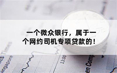 一个微众银行，属于一个网约司机专项贷款的！