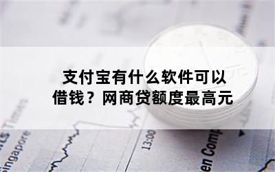 支付宝有什么软件可以借钱？网商贷额度最高元