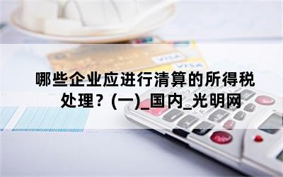 哪些企业应进行清算的所得税处理？(一)_国内_光明网