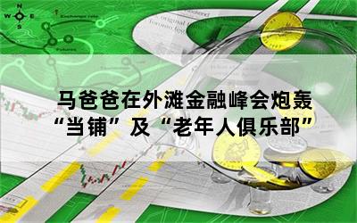 马爸爸在外滩金融峰会炮轰“当铺”及“老年人俱乐部”