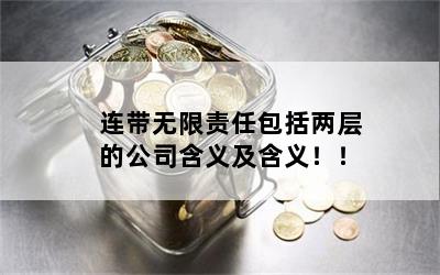 连带无限责任包括两层的公司含义及含义！！