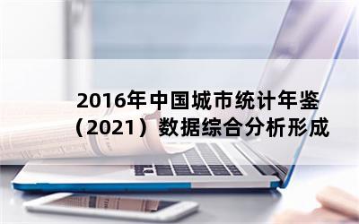 2016年中国城市统计年鉴（2021）数据综合分析形成