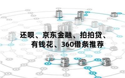 还呗、京东金融、拍拍贷、有钱花、360借条推荐
