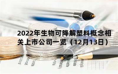 2022年生物可降解塑料概念相关上市公司一览（12月13日）