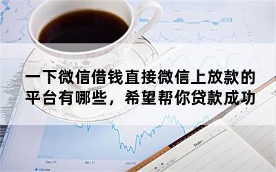 一下微信借钱直接微信上放款的平台有哪些，希望帮你贷款成功