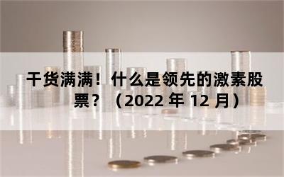 干货满满！什么是领先的激素股票？（2022 年 12 月）