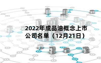 2022年成品油概念上市公司名单（12月21日）