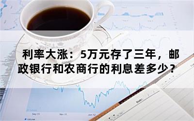 利率大涨：5万元存了三年，邮政银行和农商行的利息差多少？