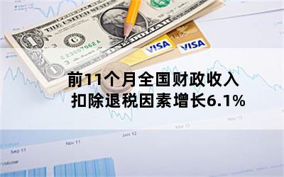 前11个月全国财政收入扣除退税因素增长6.1%