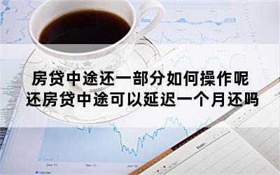 房贷中途还一部分如何操作呢 还房贷中途可以延迟一个月还吗