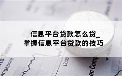 信息平台贷款怎么贷_掌握信息平台贷款的技巧