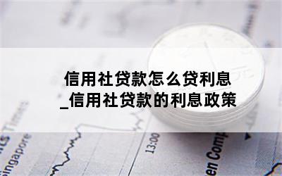 信用社贷款怎么贷利息_信用社贷款的利息政策