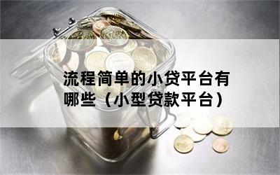 流程简单的小贷平台有哪些（小型贷款平台）