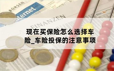  现在买保险怎么选择车险_车险投保的注意事项