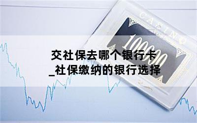 交社保去哪个银行卡_社保缴纳的银行选择