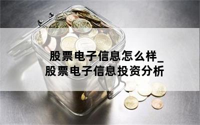 股票电子信息怎么样_股票电子信息投资分析