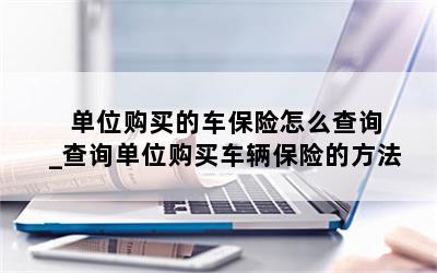  单位购买的车保险怎么查询_查询单位购买车辆保险的方法