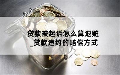 贷款被起诉怎么算退赃_贷款违约的赔偿方式