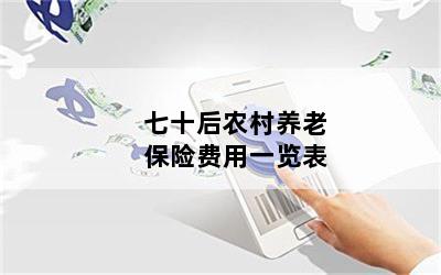 七十后农村养老保险费用一览表