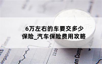 6万左右的车要交多少保险_汽车保险费用攻略