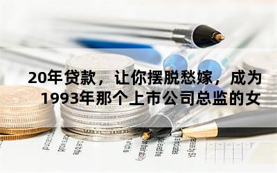 20年贷款，让你摆脱愁嫁，成为1993年那个上市公司总监的女神