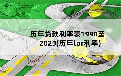 历年贷款利率表1990至2023(历年lpr利率)