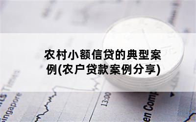 农村小额信贷的典型案例(农户贷款案例分享)