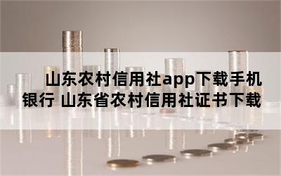 山东农村信用社app下载手机银行 山东省农村信用社证书下载