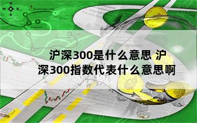 沪深300是什么意思 沪深300指数代表什么意思啊